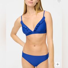 80% Polyamide/20% Elastane. Lined. Our Swimsuits Are Machine Washable, But We Recommend Hand Washing, As It Helps Keep The Fabric And The Shape Of The Suit Looking Newer, Longer. Usually Sold Separately But We Are Selling Together Top Style Number- #Ak515 Bottom Style Number- #Be875 Blue Ruffled Tankini For Spring, Blue Ruffle Tankini For Spring, Blue Ruffled Triangle Top Swimwear, J Crew Factory, Hand Washing, Online Purchase, Womens Swim, Top Styles, J Crew