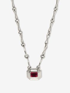 18k Gold, Approx. .35ct African Ruby 16��” Adjustable Made and hand-finished in LA, each piece sold helps ocean-related causes Luxury Ruby Necklaces With Polished Finish, Red Ruby Necklace With Gemstone Accents, Luxury Red Rectangular Pendant Jewelry, Elegant Red Faceted Necklace, Azlee Jewelry, Luxury Ruby Faceted Necklaces, Coin Shop, Modern Deco, Chain Ring