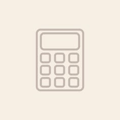 a line drawing of a calculator on a beige background with the words,