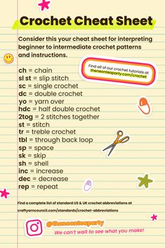 the crochet chart shows how to use it