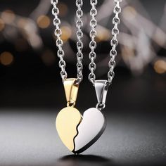 Material: Copper.Color: White Gold, Gold.Process: Gold Plated.Chain Length: 14",16",18",20",22".Recipient: Woman, Men, Wife, Husband, Girlfriend, Boyfriend.Product Type: Personalized Jewelry.Gift Type: Necklace. Occasions: Valentine's Day, Christmas, Birthday, etc.Necklace Type: Couples Necklace.Brand: Silviax Jewelry. Love Locket For Couples, Boyfriend And Girlfriend Jewelry, Couple Chain, Necklaces For Couples, Couples Necklaces, Bracelets Bff, Couples Necklace, Boyfriend Necklace