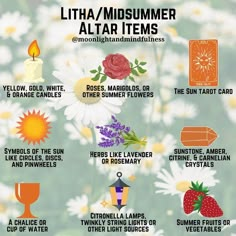 Litha Altar, Summer Solstice Ritual, The Sun Tarot Card, The Longest Day, The Sun Tarot, Flower Symbol