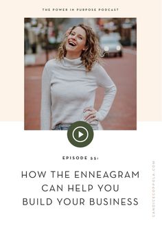 a woman laughing with the words how the enneagram can help you build your business