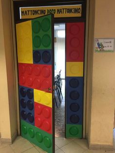 an image of a door decorated with legos