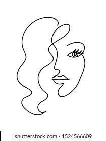 a line drawing of a woman's face