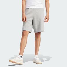 adidas Trefoil Essentials Shorts - Grey | Men's Lifestyle | adidas US Essentials Shorts, Shorts Adidas, Model Call, Adidas Trefoil, Mens Lifestyle, Adidas Shop, Adidas Shorts, Grey Adidas, Adidas Online