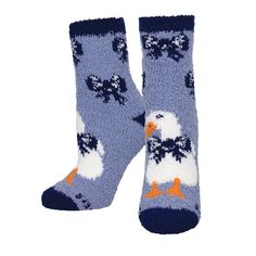 Socks in our Warm & Cozy collection are the best for lounging and relaxing. Ducks symbolize good fortune, so bring in abundance while chillin' at home in this fuzzy pair. When you're ready to take the adventure outdoors, our Outlands USA collection will be here to support you. Cozy Socks, Colorful Socks, Fashion Socks, Men Shoes Size, Warm And Cozy, Socks, Bring It On, Women Shoes, Blue