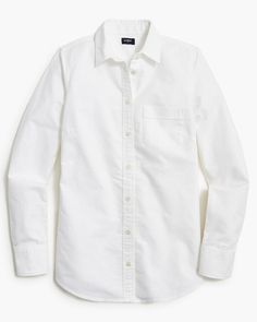 Button-Up Oxford Shirt In Signature Fit Buy Jeans, Oxford Shirt, White Shirts, J Crew Factory, White Shirt, Womens Clothing Tops, Investment, Shirts Tops, Top Shirt