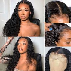 Arabella-Experienced More Than 10 Years in Human Hair Field. Shop Here For Human Hair Wigs Deep Wave 4x4 lace Wig To Bloom Your Beauty!Human Hair Wigs.Deep Wave Wigs .Lace Front Wig.Lace Wigs.Lace Frontal Wig.4x4 lace Wigs.Shipping Free. >>>Order Now!UP TO 50%OFF. Bougie Hair, Real Hair Wigs, Human Hair Color, Curly Hair Wig, Deep Wave Hairstyles, Curly Human Hair Wig, Beautiful Wigs, Queen Hair, Lace Hair