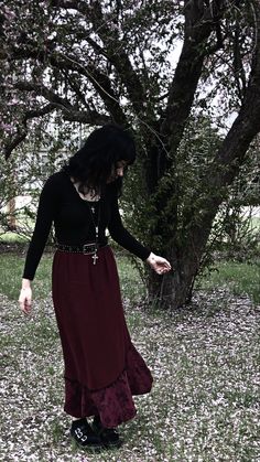 Thrifted Goth Outfits, Gothic Cottage Core Outfits, Gothic Long Skirt Outfit, Outfits With Long Black Skirts Goth, Goth Long Skirt Outfit, Nancy Downs Outfit, Warm Goth Outfit, Whimsical Goth Aesthetic, Long Skirt Goth Outfit