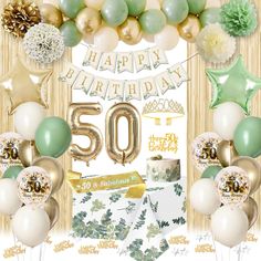 a 50th birthday party with balloons and decorations