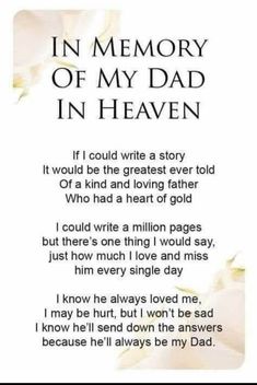 the poem in memory of my dad in heaven