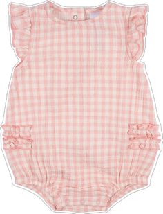 Cotton Gauze Fabric, Gerber Baby, Ruffle Romper, Bubble Romper, Pink Gingham, Gauze Fabric, Cute Style