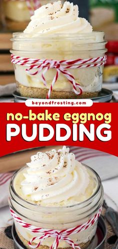 A must-try holiday recipe! This No-Bake Eggnog Pudding is the best way to enjoy a beverage as a Christmas dessert. Light, fluffy, and full of goodness, these Eggnog Cream Pie Parfaits will knock your socks off!