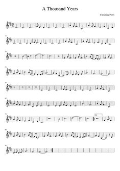 sheet music with the words at thousand years