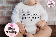 Miracle Baby, Answered Prayers, Baby Outfits, Gender Neutral Baby, Baby Clothing, Dallas Tx, Pregnancy Announcement, Baby Bodysuit, Onesies