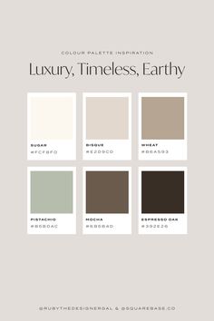 the color scheme for luxury, timelesss, earthy in shades of brown and beige