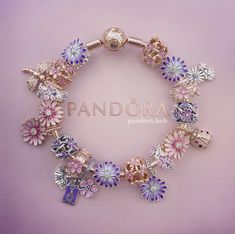 Pandora Bracelet Charms Ideas Pink, Pink Charm Bracelet With Flower Charm For Gift, Pink Themed Pandora Bracelet, Luxury Flower Charm Bracelet Jewelry, Colourful Pandora Bracelet, Disney Pandora Bracelet