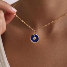 Welcome to the Magical World of PKJewelry Travel Pendant Necklace Gold Plated Enamel Medallion North Star Compass Pendant Necklace is perfect as a special gift for her. This Travel Lovers Necklace is a great choice as a gift for Mother's Day, Birthday, Anniversary, Valentines Day, Christmas. Our high quality products are specially prepared for you with great care. The gold plating on it is much thicker than other platings. Therefore, it is a nice gift to be used for a long time. Our products do not tarnish and are anti-allergic. - Our chains are sent with 16 inch and 2 inch extension chain. You can adjust it to the size you want. If you want it shorter or longer, please contact us.  All Our Compass Necklace  https://www.etsy.com/shop/PKJewelryNecklace?ref=shop-header-name&listing_id=179487 Travel Necklace, Compass Pendant, Lovers Necklace, Special Gifts For Her, Compass Necklace, Travel Lover, Coin Necklace, Gold Pendant Necklace, Elegant Jewelry