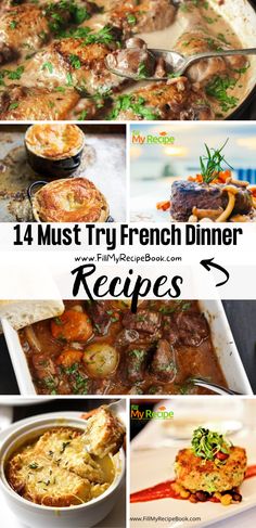 French Dinner Menu, French Dinner Recipes, French Recipes Dinner, Recipes For Dinner Party, French Recipes Authentic, French Dinner Parties, French Cuisine Recipes, French Cooking Recipes, Easy French Recipes