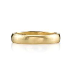 A timeless approach to the customary wedding band, this Single Stone 18k yellow gold ring arrives simply brushed to a satin finish. Appealing to the minimalist with a penchant for tradition, this sleek, straightforward design is as endearing as your union is enduring. Elegant Yellow Gold Bands With Smooth Finish, Gold Minimalist Bands With Polished Finish, Brushed Gold Wedding Band Mens, Men’s Solid Gold Wedding Band, Minimalist Yellow Gold Brass Ring, Single Stone Ring, Yellow Gold Wedding Band, Pure Romance, Single Stone