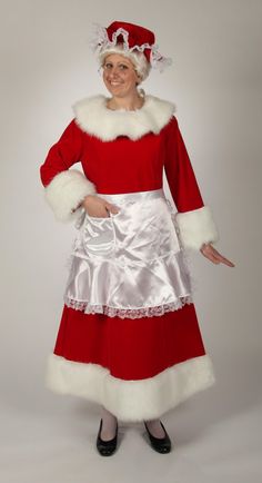 3 Piece Regal Red Velvet Mrs. Claus Dress with White Trim – Size Large Mrs Claus Costume, Mrs Claus Dress, Hair White, Unique Halloween Costumes, Red Velvet Dress, Halloween Costumes For Couples, Holiday Party Dresses, Mrs Claus, White Faux Fur