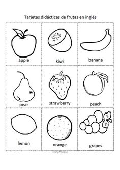 an image of fruits and vegetables in spanish