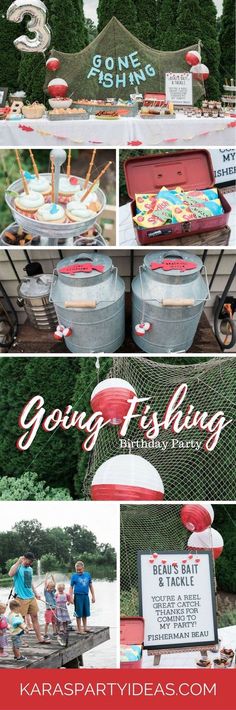 a collage of photos showing various items for fishing