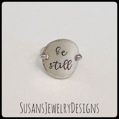 Sterling Silver Stamped Cross Jewelry, Hand Stamped Spiritual Sterling Silver Jewelry, Inspirational Hand Stamped Silver Rings, Spiritual Silver Ring For Memorial, Bible Verse Ring, Saddle Ring, Still I Rise, Jewelry Sterling Silver, Christian Jewelry