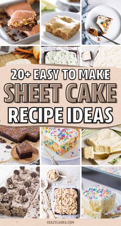 20 easy to make sheet cake recipe ideas that are perfect for desserts and cupcakes