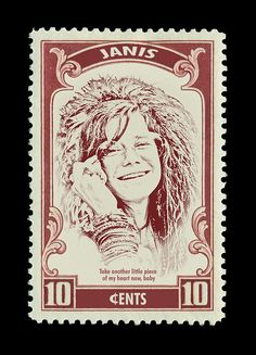 Janis Joplin post stamp Janis Joplin, Canvas