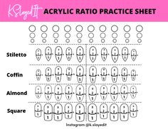 PLEASE READ:  No physical product will be shipped. This is an instant download. Sheet can be printed and laminated for reuse. This acrylic practice sheet is to help you learn how to get the perfect acrylic bead. Nail Practice Sheet, Nail Art Practice Sheet, Printable Nail Art Practice Sheet, Printable Nail Art, Nail Tech School, Diy Makeup Remover, Nail Art Practice, Nail Practice, Easy Flower Drawings