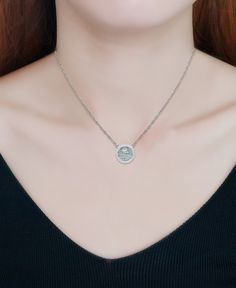 Giani Bernini brings ancient-inspired elegance with this coin pendant necklace outlined with a frame of cubic zirconia. Silver Round Charm Necklace 16 Inch, Coin Pendant Necklace, Coin Pendant, A Frame, Cubic Zirconia, Coin, Pendant Necklace, Sterling Silver, Pendant