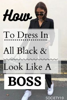 How To Dress In All Black And Look Like A BOSS - Society19 Hair Stylist Outfit, All Black Outfit For Work, Black Work Outfit, Full Black Outfit, Black Hair Stylist, Girl Boss Outfit, Black Shirt Outfits, Smart Casual Work Outfit Women, Long Black Blazer