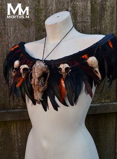 Voodoo Costume, Skull Collar, Voodoo Halloween, Fair Costume, Fox Skull, Friendly Fox, Traditional Healer, Ren Fair, Hallowen Costume