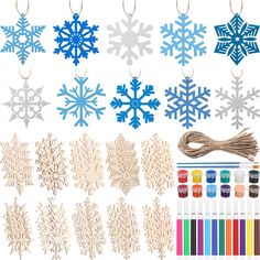 snowflakes are shown with markers and crayons