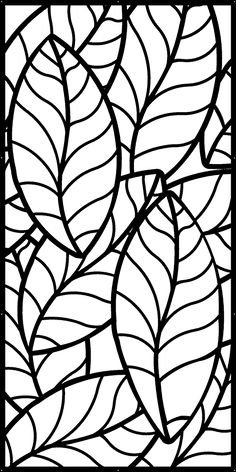 a stained glass window with leaves on it