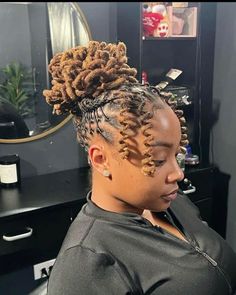 Locs Buns For Women, Bun Hairstyles With Locs, Bra Strap Length Loc Styles, Bun Styles For Locs, Shorter Loc Styles, Up Do Dreadlocks Styles For Women, Dreads Styles For Women Wedding, Updo Retwist Styles, Women Starter Locs Styles