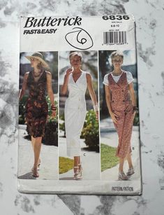 the back of a sewing pattern for women's dresses