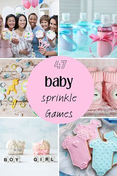 baby sprinkle games for girls and boys to play in the shower or birthday party