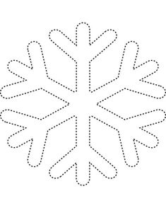 a snowflake cut out from paper with dotted lines in the shape of a snowflake