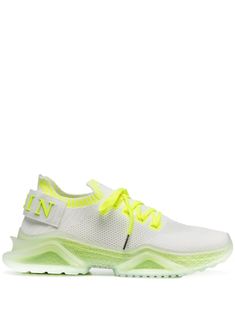 cloud white intarsia knit logo pull-tab at the heel front lace-up fastening branded insole round toe chunky rubber sole Balenciaga Speed, Knit Logo, Reebok Club C, Versace Outfit, Balenciaga Triple S, Cloud White, Nike Air Max 97, Summer Beach Wear, Philipp Plein