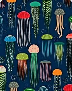 an image of jellyfishs on a blue background