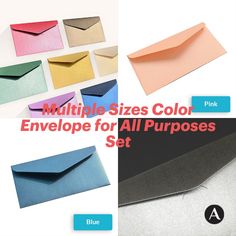 multiple sizes color envelope for all purposes set