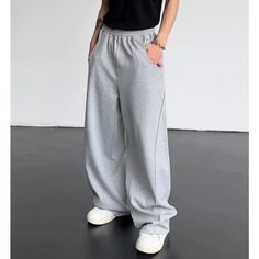 Fashion Hip Hop Retro High Waisted Wide Leg Trousers Loose Casual Pant Clothing Bottoms  -  GeraldBlack.com Streetwear Wide-leg Pants With Hip Pockets, Gray Hip Hop Bottoms For Streetwear, Solid Color Wide Leg Parachute Pants For Streetwear, Solid Wide Leg Parachute Pants For Streetwear, Hip Hop High Waist Cotton Sweatpants, High Waist Cotton Hip Hop Sweatpants, High Waist Cotton Sweatpants In Hip Hop Style, Retro Streetwear Pants For Fall, Baggy Straight Pants For Streetwear