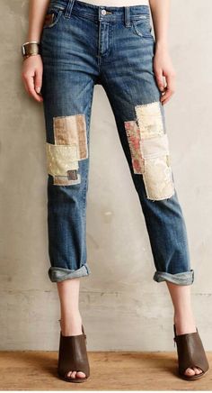 this is a very nice pair of PILCRO AND THE LETTERPRESS " hyphen " patchwork jeans, approximate measurements! Hips 38” rise 9.5” excellent like new, made to be distressed so all imperfections are intentional Fall Denim Trends, Jean Diy, Fall Denim, Patchwork Jeans, Jeans Diy, Patched Jeans, Denim Trends, Denim Patchwork, Jeans Boyfriend