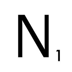 the letter n is black and white