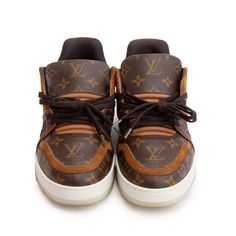 Louis Vuitton Brown, Trainer Sneakers, Monogram Canvas, Louis Vuitton, Monogram, Size 6, Sneakers, Canvas, How To Wear