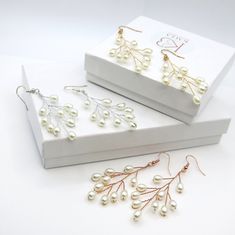 Bridal floral teardrop pearl multi strand hand wired earrings. Wedding jewelry dangles bridesmaid hand crafted pearl tree branch earrings.Designed to look like branches full of new spring blooms, these elegant and delicate dangle earrings add an extra feminine touch to your simple yet elegant look. Versatile and chic, the earrings will be a stunning addition to a bridal outfit but also suitable for a more casual look. There are many headbands, hair clips and hair combs that can be mixed and matc Wired Earrings, Pearl Tree, Pearl Bridesmaid Jewelry, Bridesmaid Pearl Earrings, Beach Jewelry Boho, Bridal Jewelry Necklace, Branch Earrings, Bridal Wedding Earrings, Dangle Earrings Boho