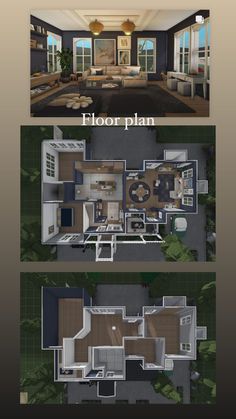 the floor plan for a house with two separate rooms and one living room in it